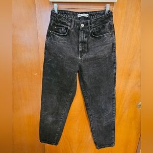 Zara Faded Black Mom Jeans